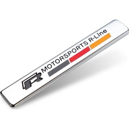 1Pcs R LINE Emblem 3D Metal Car Fender Trunk Badge Stickers For V W Scirocco Jetta Beetle Golf GTD GTI Passat Polo Tiguan