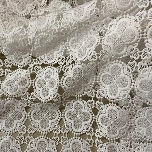 1Yard High Quality African French Lace Fabric Nigerian Water Soluble Guipure Cord Lace Fabric For Sewing Wedding Party Dress