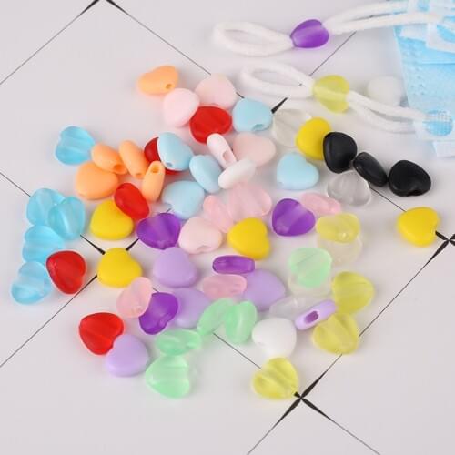 100pcs Flat Adjustment Buckle Beads Plastic Bottons for Mask Elastic Band Cord Stopper Rope Lock DIY Strap Cord