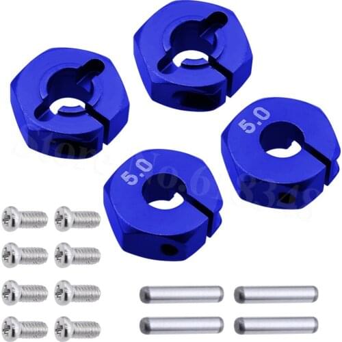 20 Sets Aluminum 5.0 Wheel Hex 12mm Drive Hubs With Pins Screws Hole 5mm For RC Car Trucks Buggy HSP HPI Tamiya