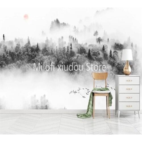 Milofi custom 3d wallpaper mural modern minimalist natural cloud forest living room background wall decoration painting wallpape