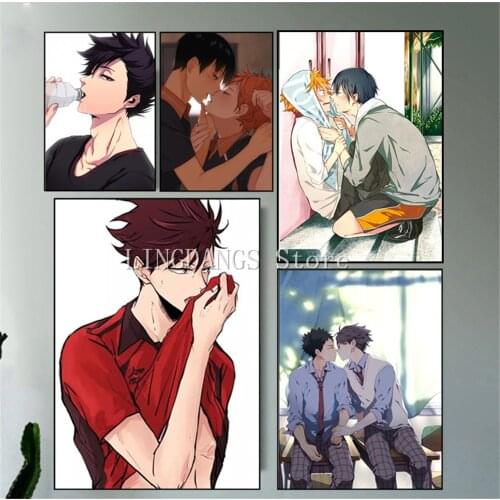 5d Diy Diamond Painting Anime Haikyuu Yaoi Kei Shoyo X Tobio Posters Sexy Man Nordic Diamond Mosaic Cross Stitch Home Decor Gift