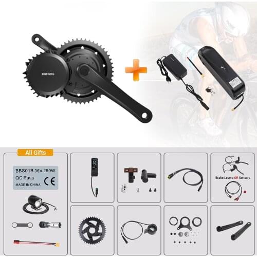 Bafang 48V 1000W Mid Drive BBSHD 40T-46T Electric Bicycle Motor Kits 17.5Ah Samsung Cells Battery E-BIKE Complete Conversion Kit