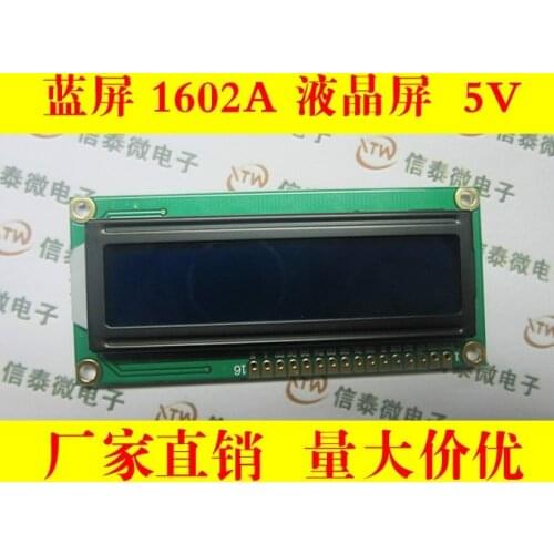 Freeshipping! LCD1602 LCD monitor 1602 5V blue screen and white code for arduino