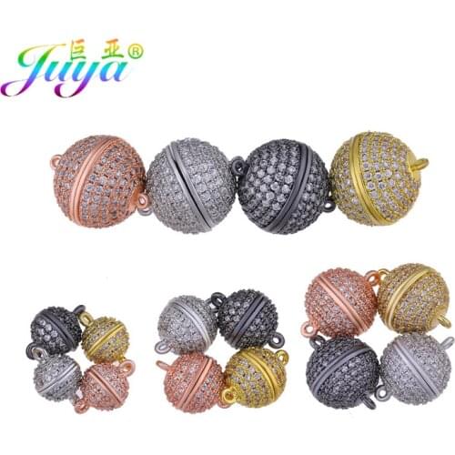 Juya 6pcs/lot Wholesale Strong Magnetic Clasp Connectors Accessories For Women Luxury Natural Stones Pearls Beads Jewelry Making