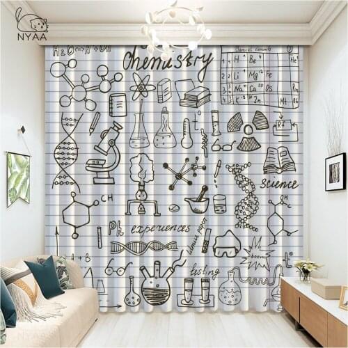 Physics Mathematical Formula Equation Doodle Curtains Office Living Room Curtains Gray Hotel Glass Balcony Curtain Micro Shading