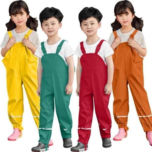 2021 Baby Girls Rain Pant Toddler Kids Boys Girls Rain Dungarees Windproof Waterproof Mud Jumpsuit Clothes одежда для подростков
