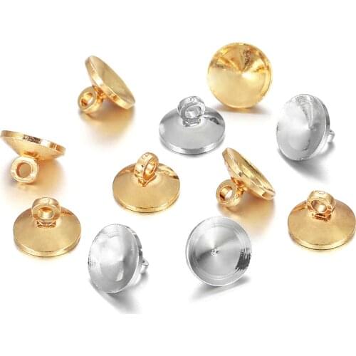 50pcs/lot Beads End Caps Connector Fit Round Beads Pendants For DIY Necklace Jewelry Making Handmade Supplies Accessories