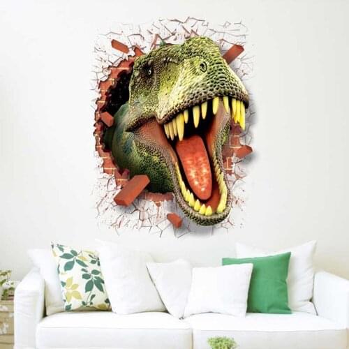 Creative Dinosaur Through The Wall Decoration Wall Stickers for Home Decor Kids Bedroom Living Room Decoration
