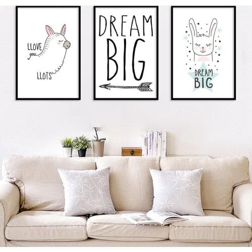 Rabbit Bear Star Dream Canvas Painting Wall Art Posters And Prints Nordic Poster Nursery Wall Pictures For Kids Room Decor