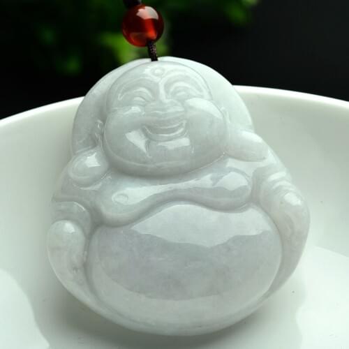 A Jadeite Jade Buddha Pendant with genuine public natural jade pot bellied Maitreya Foyu Jade Buddha Pendant Necklace Pendant