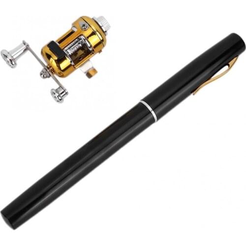 Mini Telescopic Fishing Rod Folding Pocket Pen Shape Carp Fishing Pole & Fishing Reel Outdoor Sea River Fishing Accessories
