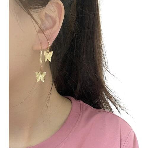 Fashion Personality Butterfly Earrings Lovely Bohemian Punk Earring for Women Piercing Unusual Earing Girl Trendy Jewelry Drop