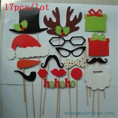 A Set of 17pcs DIY Animal Photo Booth Props on A Stick Baby Shower Kids Party Decoration Centerpieces Hot Christmas Decor