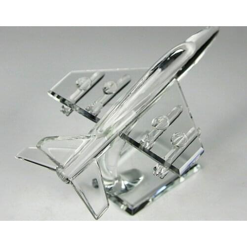 New pattern Crystal Fighter Model Miniature Glass Airplane Aircraft Crafts Gift Office Or Home Decoration