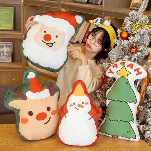 New pretty cute Christmas deer snowman favorite stuffed soft Soothing Pillow Useful birthday christmase gift for kid