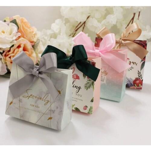 10pcs European Famingos Candy Bag French Thank You Wedding Favors Gift Box Package Birthday Party Favor Bags Bags Gift Box
