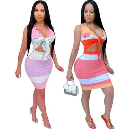 European and American Womens 2021 Summer New High-Elastic Dress Hot-Selling Sleeveless Skirt