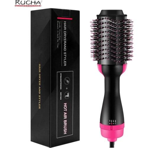 Hot Air Brush 1000W Hair Dryer Styler and Volumizer Hair Straightener Curler Comb Roller Electric Ion Blow Dryer Brush