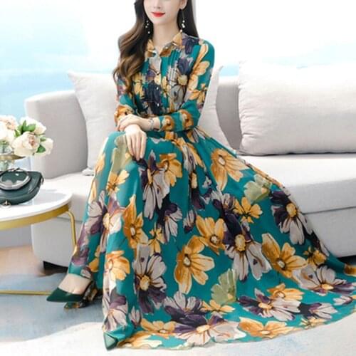 4XL Plus Size Summer Vintage Maxi Dresses Floral Chiffon Boho Loose Dress Women Casual Party Bodycon Dresses Vestidos