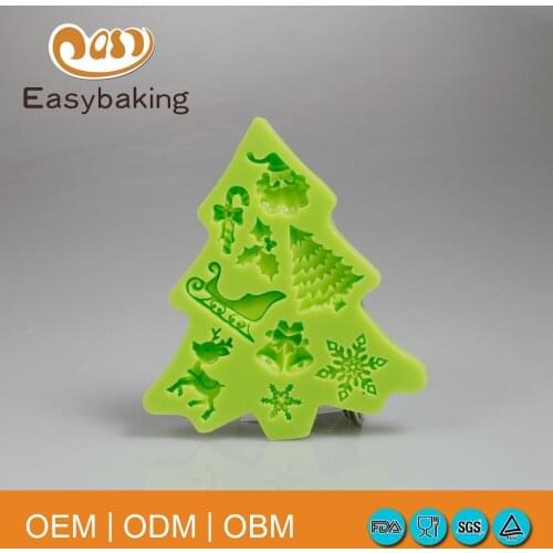 3D silicone mold Christmas tree design fondant cake decoration tools DIY cupcake cookie Christmas decoration