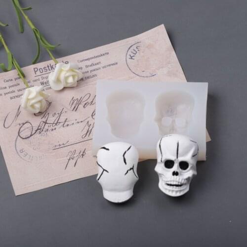 Halloween Skull Head Silicone Molds Cake Decorating Tools Cupcake Topper Fondant Mold DIY Candy Clay Chocolate Gumpaste Supplies