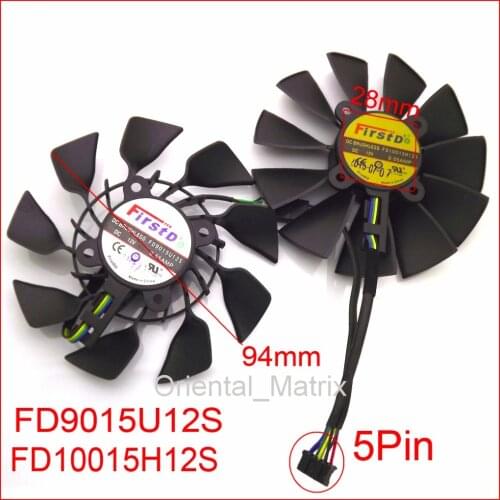 Free Shipping FD9015U12S FD10015H12S 12V 0.55A 95mm For ASUS GTX780 GTX780TI R9 280 290 280X 290X 380 Graphics Card Cooling Fan