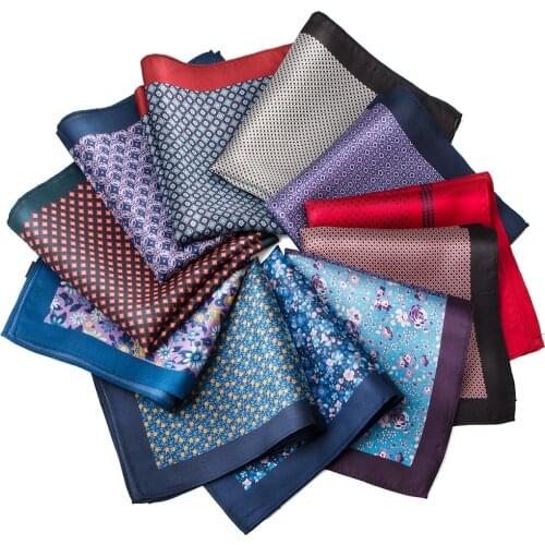 Vintage Style Mens 100% Silk Paisley Floral Printed Hanky Custom Handkerchief Pocket Square