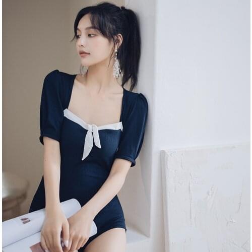 Womens Swimwear One-Piece Swimsuit Women Bikini One Piece Beach Cover Skirt Solid Polyester Swimsuit Fused Swimming Suit