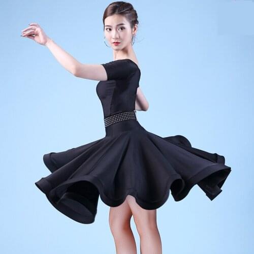 Adult Latin Dance dress Woman Practice dress 2019 Performance Latin Dance skirt Salsa tango black Women Latin dance dresses