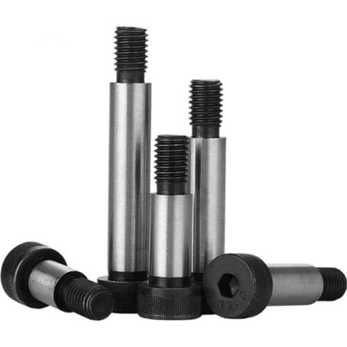 1pc M5 M6 M8 M10 Dia=6 8 10 12mm Grade 12.9 Steel Hex Hexagon Socket Cap Head Shoulder Roller Bearing Screw Bolt High Tensile