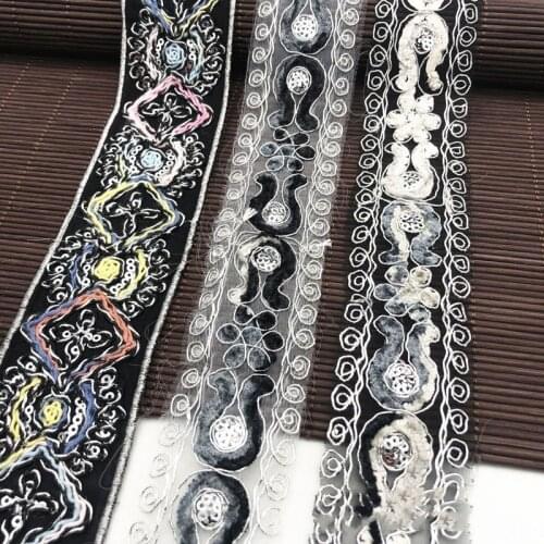 1 Yards Webbing Ribbon Tape Shoes Dress Decorative Embroidered Lace Trims DIY Sewing