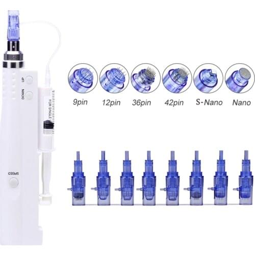 10pcs Meso Micro Needles Derma Pen Cartridge Screw Suits 9 12 24 36 42 Nano Needle Free Water Injector hyaluronic serum