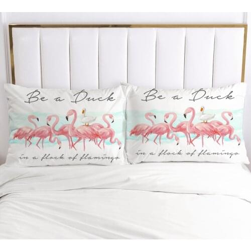 100% Polyester 2 pcs Pillowcase Flamingo Style Printed Home Decorative Pillowcse Pillow Cover Decoraion Beddings