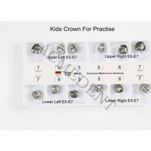 12pcs Dental Ortho Kids Crown Temporary Primary Molar Crowns For Practice Big Size E5 E6 E7 UR UL LR LL