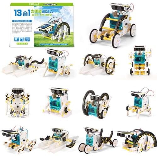 13 In 1 Educational Toys Solar Robot Toys Science Kit Solar Powered Blocks Toys For 8-10 Years Old Boys