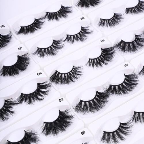 25mm Mink Eyelashes Wholesale 10-50 Pairs Fluffy 25mm Natural Hair False Eyelashes 25mm Fluffy Messy 3d False Eyelashes Bulk
