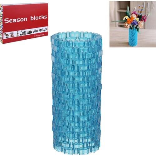 400Pcs Transparent Building Blocks Vase MOC Stem Toy For Flower Bouquet 10280 ( No Flower Bouquet Kit ) - Blue Grey Transparent