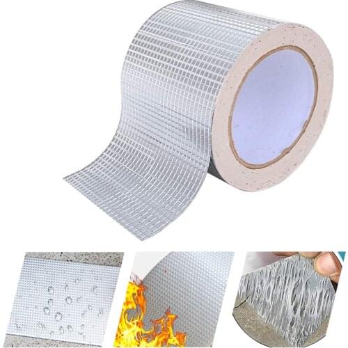 5cm*10m Waterproof Tape Aluminum Foil Butyl Rubber Tape Self Adhesive High Temperature Leak Seal Repair Tape Renovation Tools