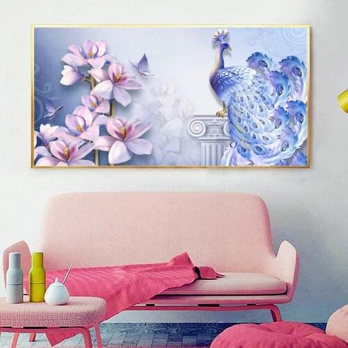 EverShine Diamond Embroidery Peacock Picture Of Rhinestones Full Display Diamond Painting Animals Cross Stitch Kit Wall Decor