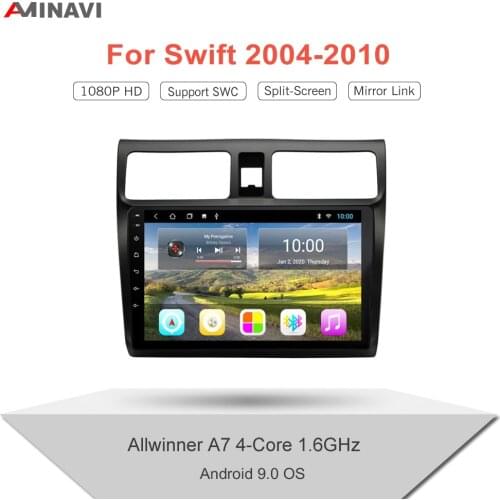 For Suzuki Swift 2004-2010 10" HD 2 Din Android 9.0 Car Radio Multimedia Video Player Universal Auto Stereo