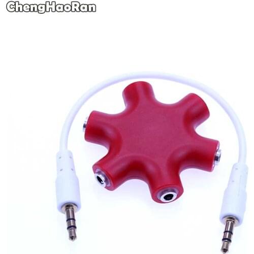 ChengHaoRan 3.5mm Earphone Audio Splitter 1 Male to 1 2 3 4 5 Female Cable 5 Way Port Aux Music Sound Output Cables