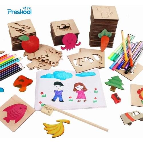 Preskool Baby Toy For Children DIY Painting Template Fun Graffiti Coloring Game Early Education Toy