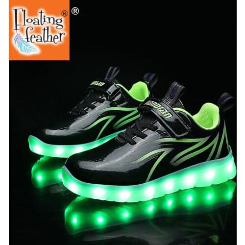 Size 26-35 Children Glowing Running Sneakers Boys Girls Luminous Shoes with LED Lights Non-slip USB Charged Kids Lighted Shoe