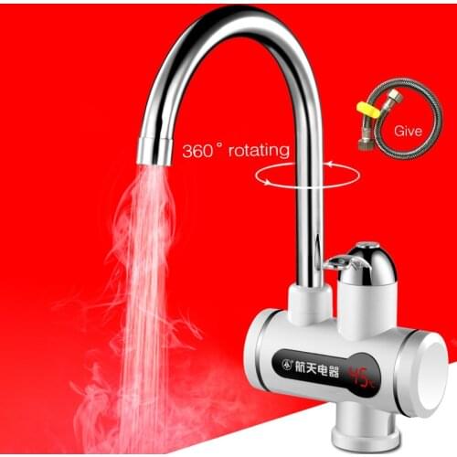 Electric WaterHeater kitchen Electric Faucet Water, 220V/3KW Tankless Bathroom Kitchen Heating Water Tap WIth LED Digital