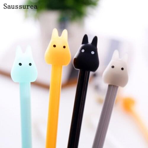 2pc Kawaii Creative Chinchilla Head Gel Pen Cute Cartoon Learning Signature Pen Stationery Bullet Journal Office School Supplies