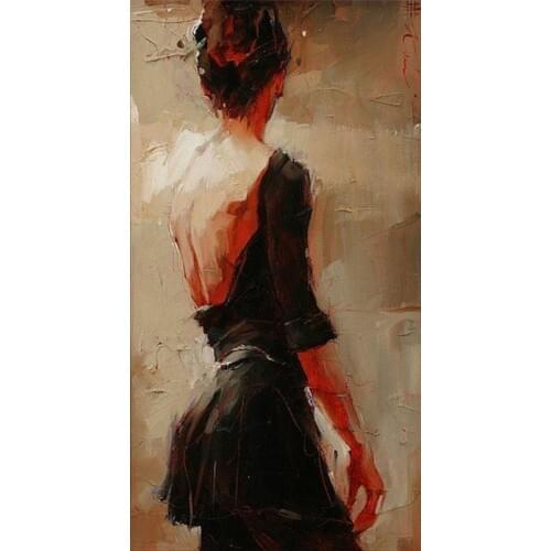 Thick Textured Andre Kohn Portrait Art Painting Sexy Woman Oil Painting Reproductions Canvas Wall Picture Hand Painted