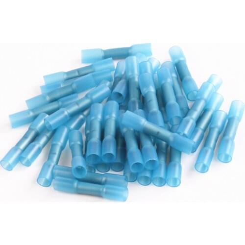 50/20PCS Insulated Waterproof Heat Shrink Terminals Butt Electrical Wire Crimp Terminals Connector 16-14 AWG 1.5-2.5mm2