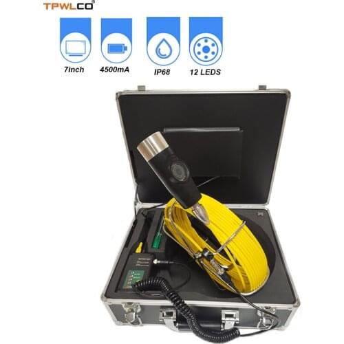 Dual Len Sewer Camera Video Pipe Drain Inspection System With 7" Color Display 20m Cable Reel Diameter 42mm Camera Head