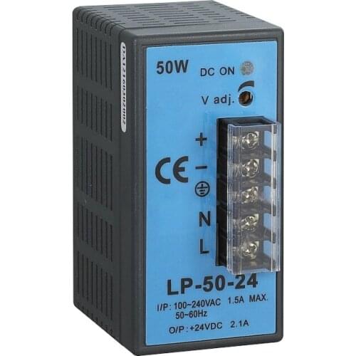 LP-50 Din Rail Power Supply 5V 12V 24V 50W Single Output Digital Display Guide Rail Switching Power Supply 110/220VAC